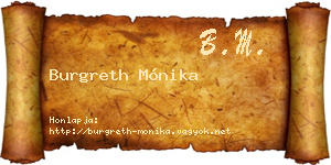 Burgreth Mónika névjegykártya